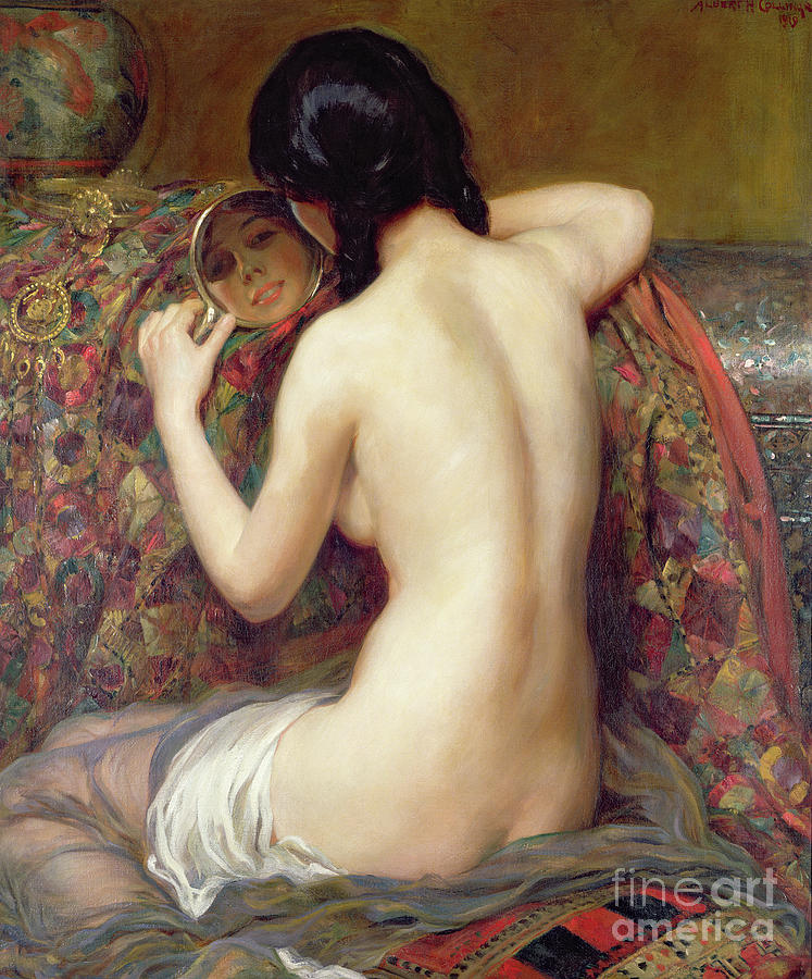 Nude Painting - A Reflection, 1919 by Albert Henry Collings