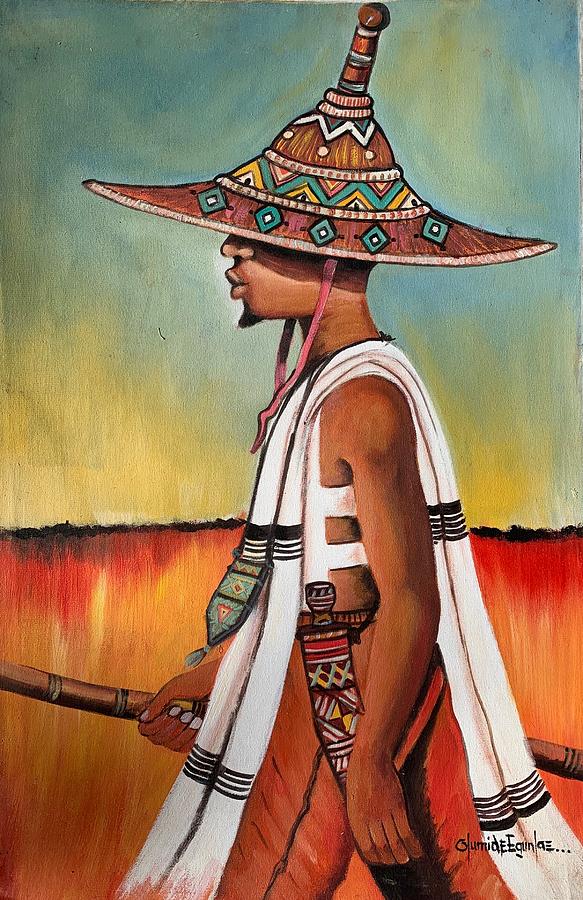 A Responsible Young Man Painting by Olumide Egunlae