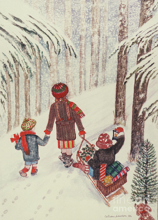 A Ride On The Sledge Painting by Gillian Lawson