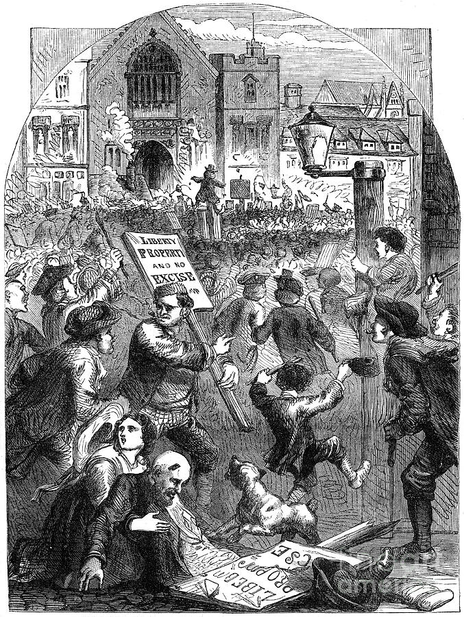 A Riotous Assembly Outside Parliament Drawing by Print Collector