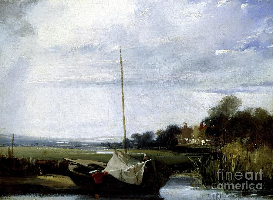 A River In Normandy Painting by Richard Parkes Bonington