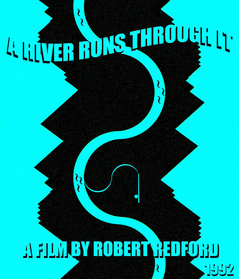 A river runs through it minimal movie poster Mixed Media by David Lee Thompson