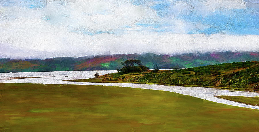 A River Through a Meadow Along the California Coast AP Painting by Dan Carmichael
