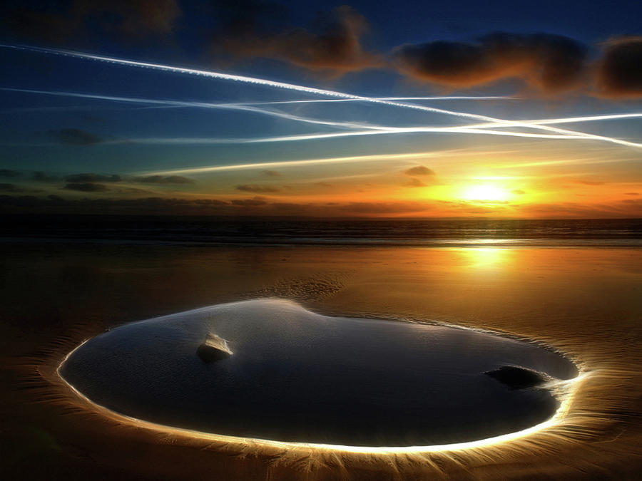 A Rock Pool On The Beach At Sunset Photograph by Photo By Anthony Thomas