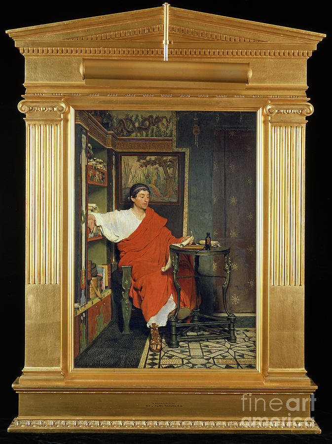 A Roman Scribe Writing Dispatches, 1865 Painting by Lawrence Alma ...