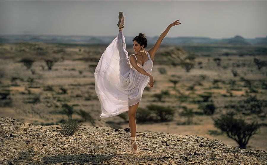 Ballerina Photograph - A Roman Woman Above Her Olive Grove. by Waldemar Szmidt