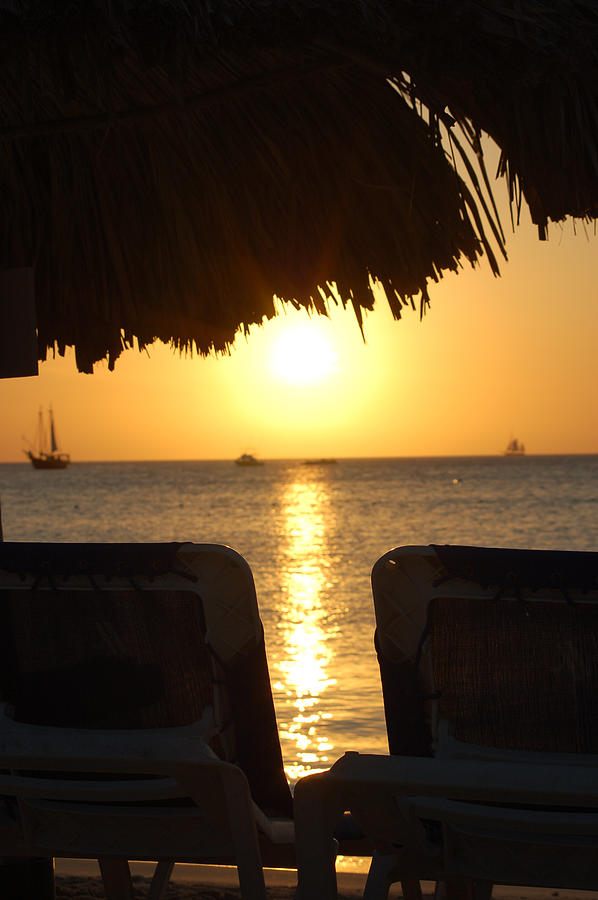 A Romantic Aruba Sunset Photograph by Dennis Schmidt