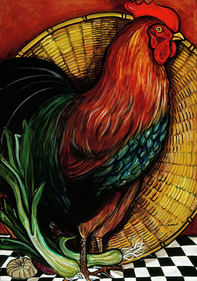 A Rooster In The Kitchen Painting by Jan Panico