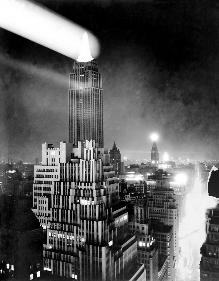 A Roving Searchlight Illuminates The Photograph by New York Daily News Archive