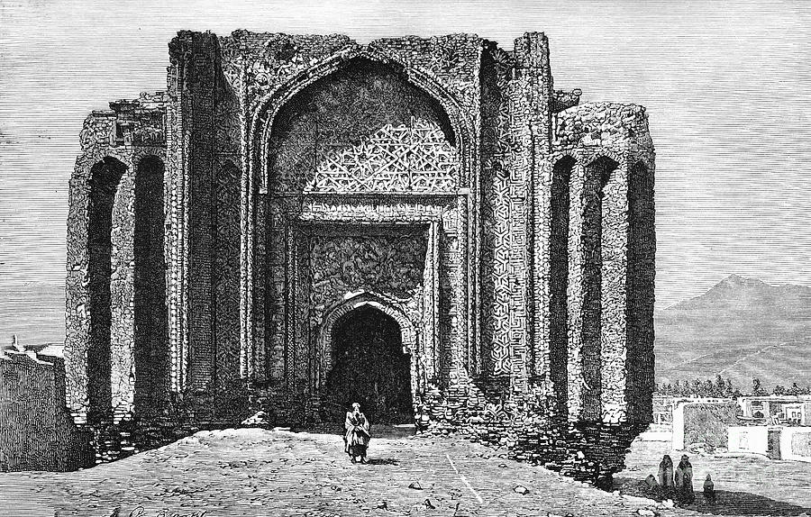 A Ruined 14th Century Mosque, Hamadan Drawing by Print Collector