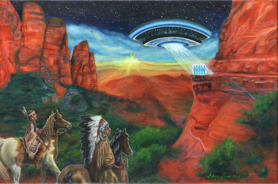 Native American Painting - A Sacred Meeting by Adya Nova