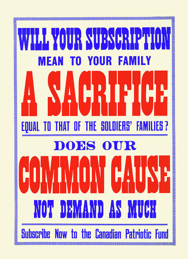 A Sacrifice; Common Cause Painting by Unknown A Sacrifice; Common Cause Painting by Unknown