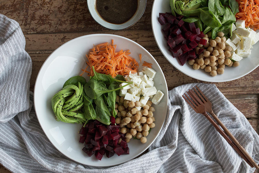A Salad Bowl With A Balsamic-honey Dressing Photograph by Nicole Godt
