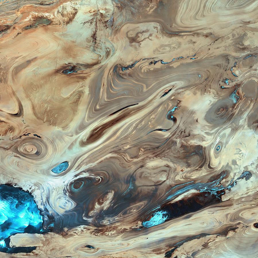 A Satellite Picture Of The Dasht E Kavir Desert In Iran Painting
