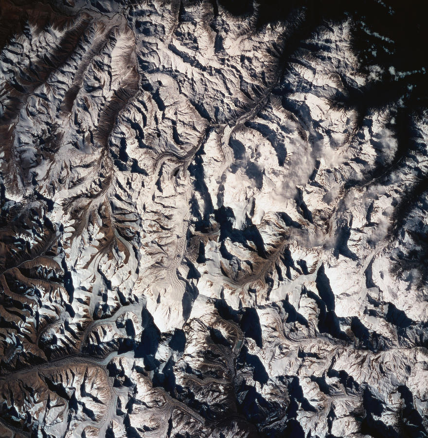 A Satellite View Of A Mountain Range Photograph by Stockbyte