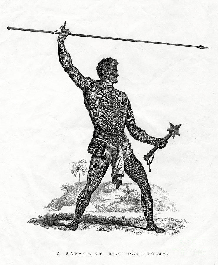 A Savage Of New Caledonia, Southwest Drawing by Print Collector