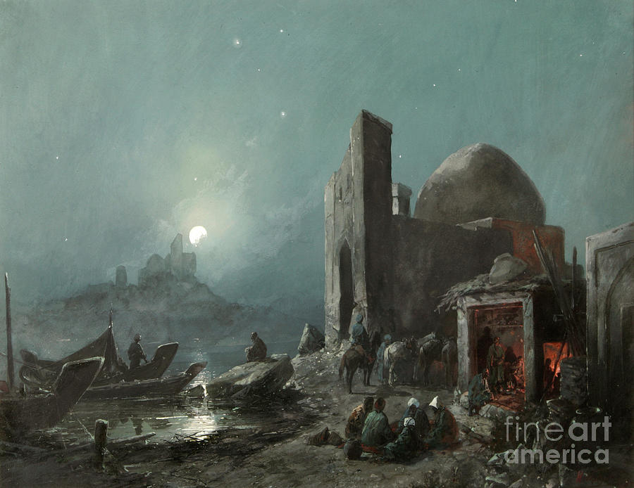 A Scene From The Life In Central Asia Drawing by Heritage Images