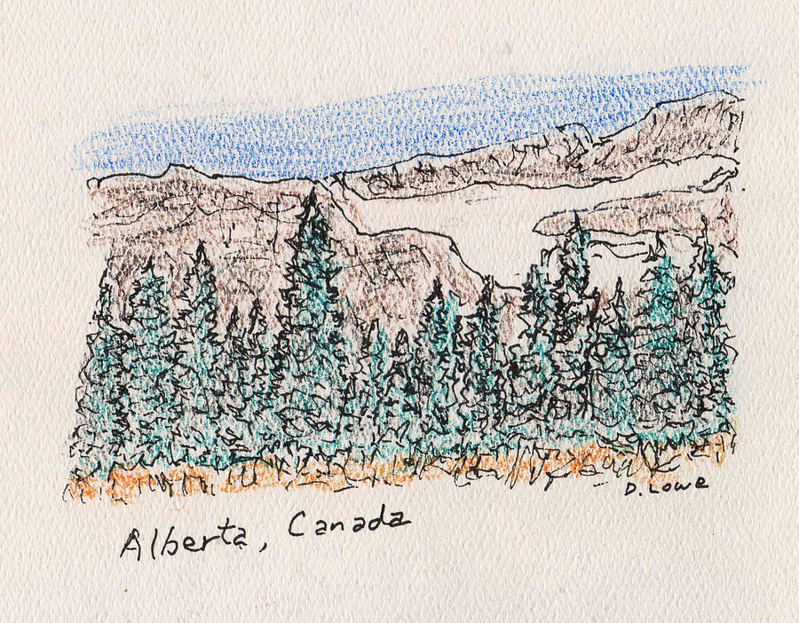 A Scene in Alberta, Canada Drawing by Danny Lowe