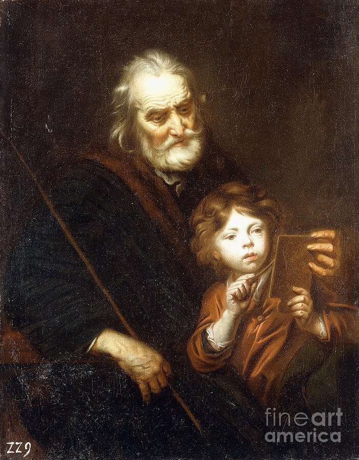 A Schoolmaster Teaching A Boy To Draw Painting by Jacob Potma - Fine ...