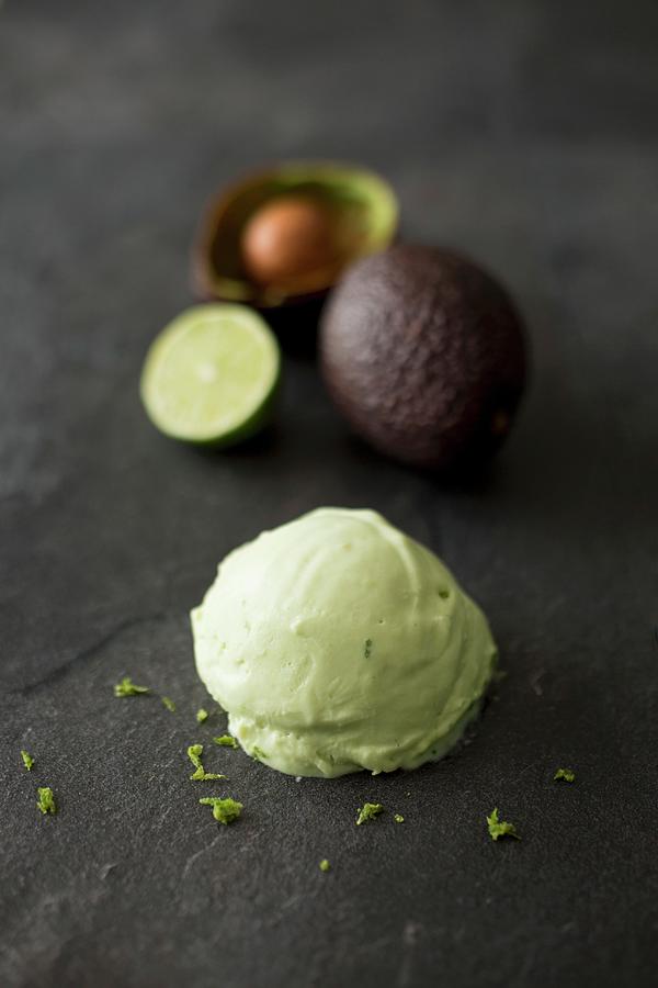 A Scoop Of Avocado And Lime Ice Cream Photograph by Jan Wischnewski