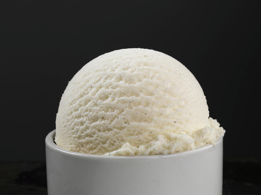 A Scoop Of Vanilla Frozen Yogurt Ice Cream In A Small Bowl close-up Photograph by Jim Scherer