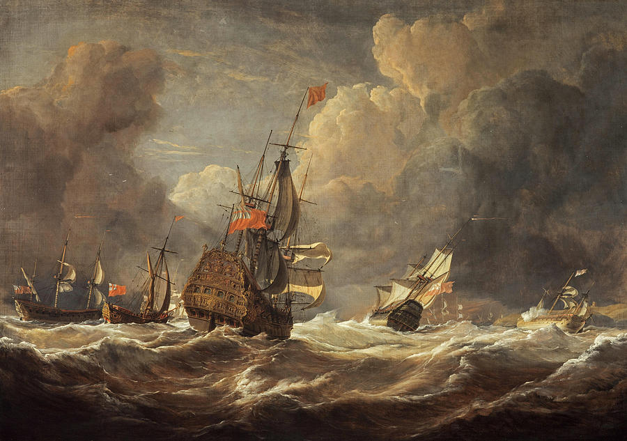 John Christian Schetky Painting - A Sea-piece, 1843 by John Christian Schetky