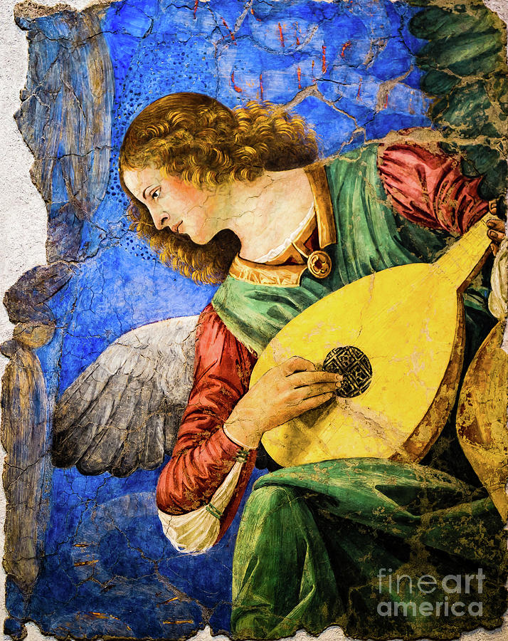 Another Angel Playing the Lute Painting by M G Whittingham