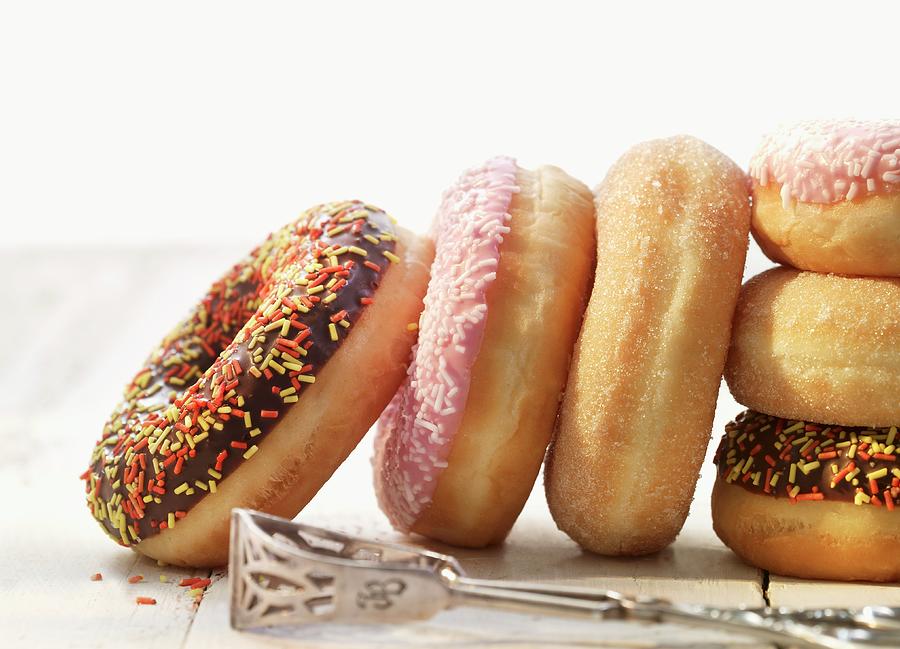 A Selection Of Doughnuts Photograph by Foodfoto Kln
