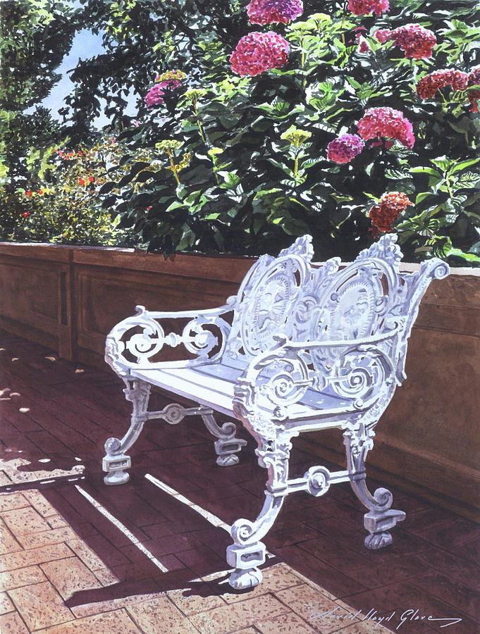 A Shady Rest With Hydrangeas Painting