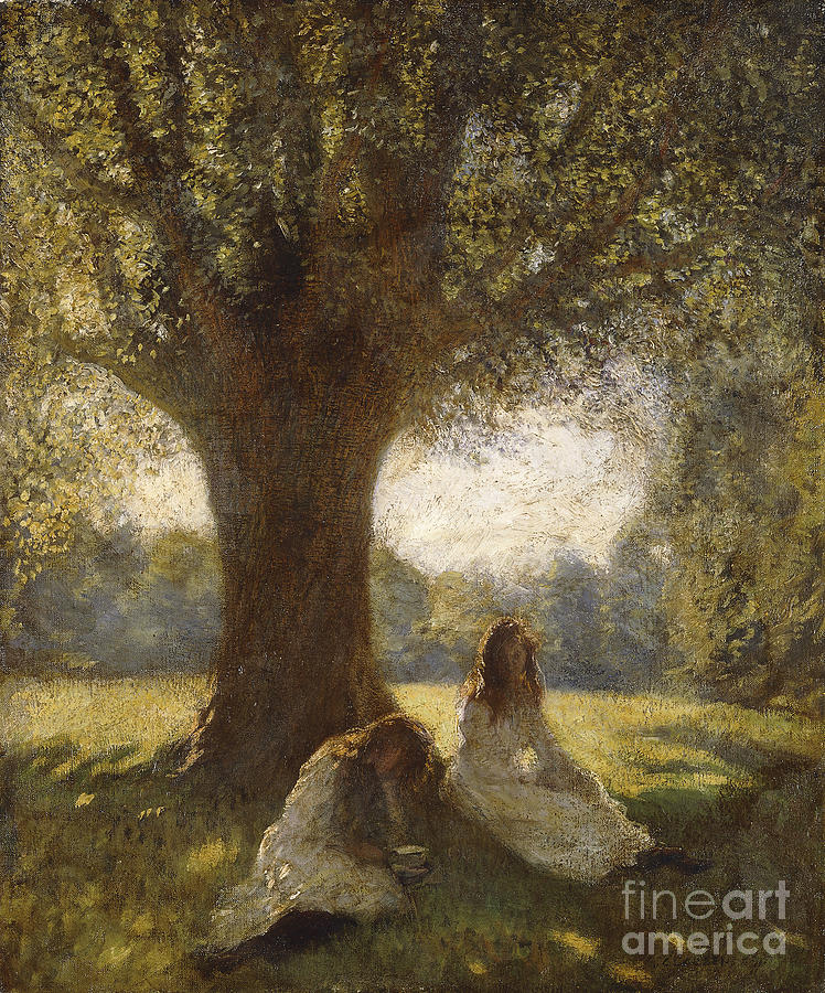 A Shady Spot, Circa 1920 Painting by George Clausen