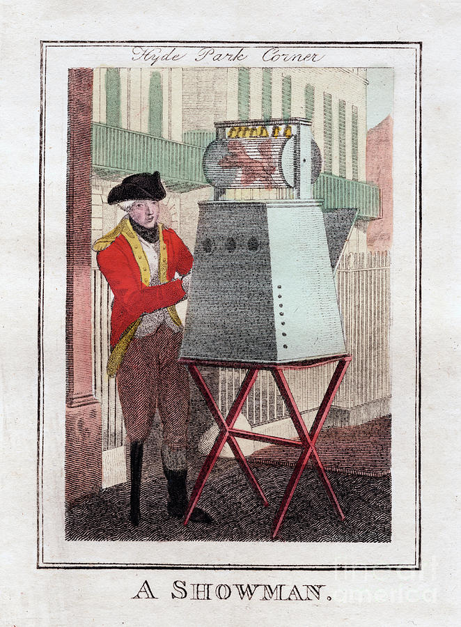A Showman, Hyde Park Corner, London Drawing by Print Collector