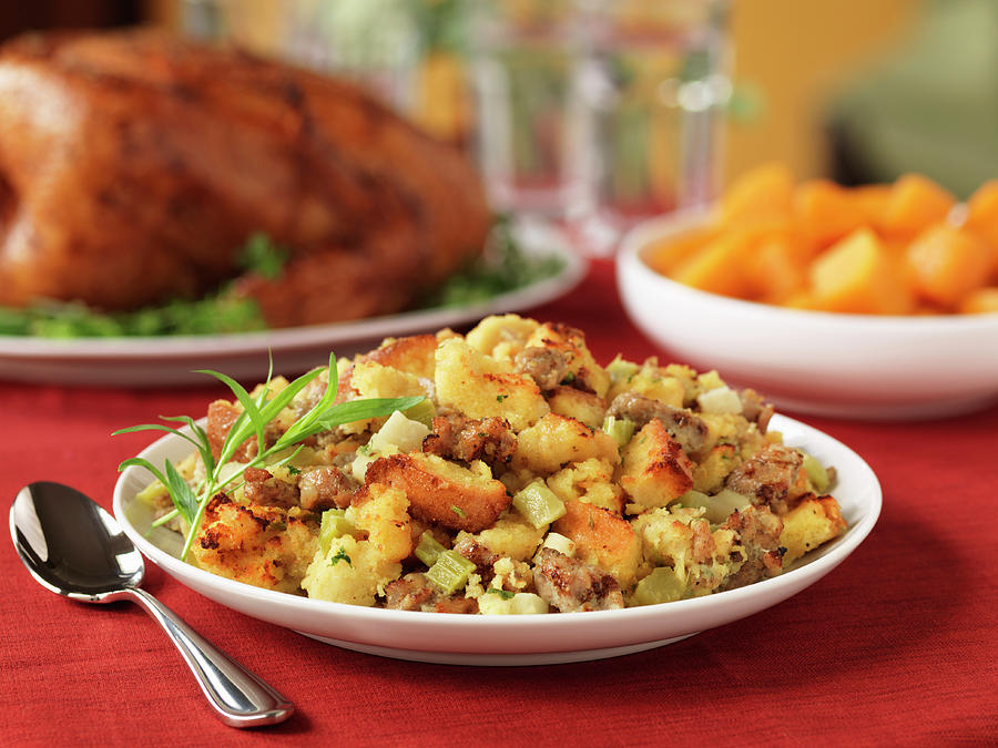 A Side Dish Of Chicken Stuffing For Thanksgiving usa Photograph by Jim Scherer