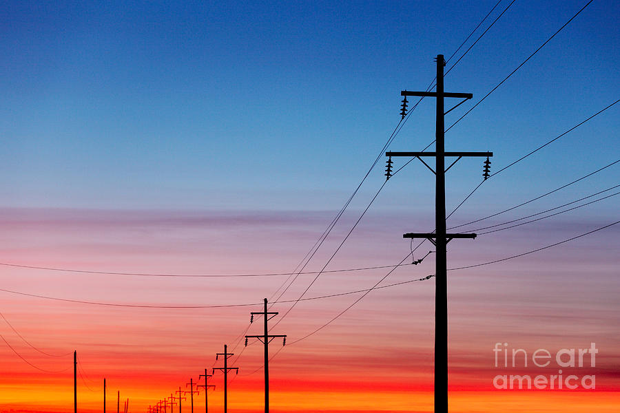 Dusk Photograph - A Silhouette Of High Voltage Power by Todd Klassy Dusk Photograph - A Silhouette Of High Voltage Power by Todd Klassy