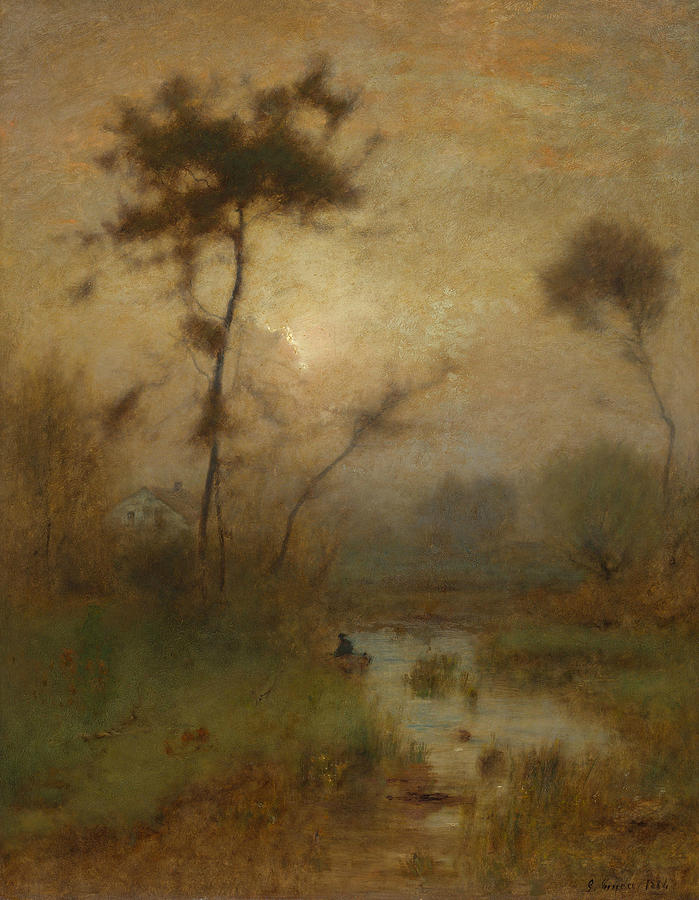 A Silver Morning Painting by George Inness
