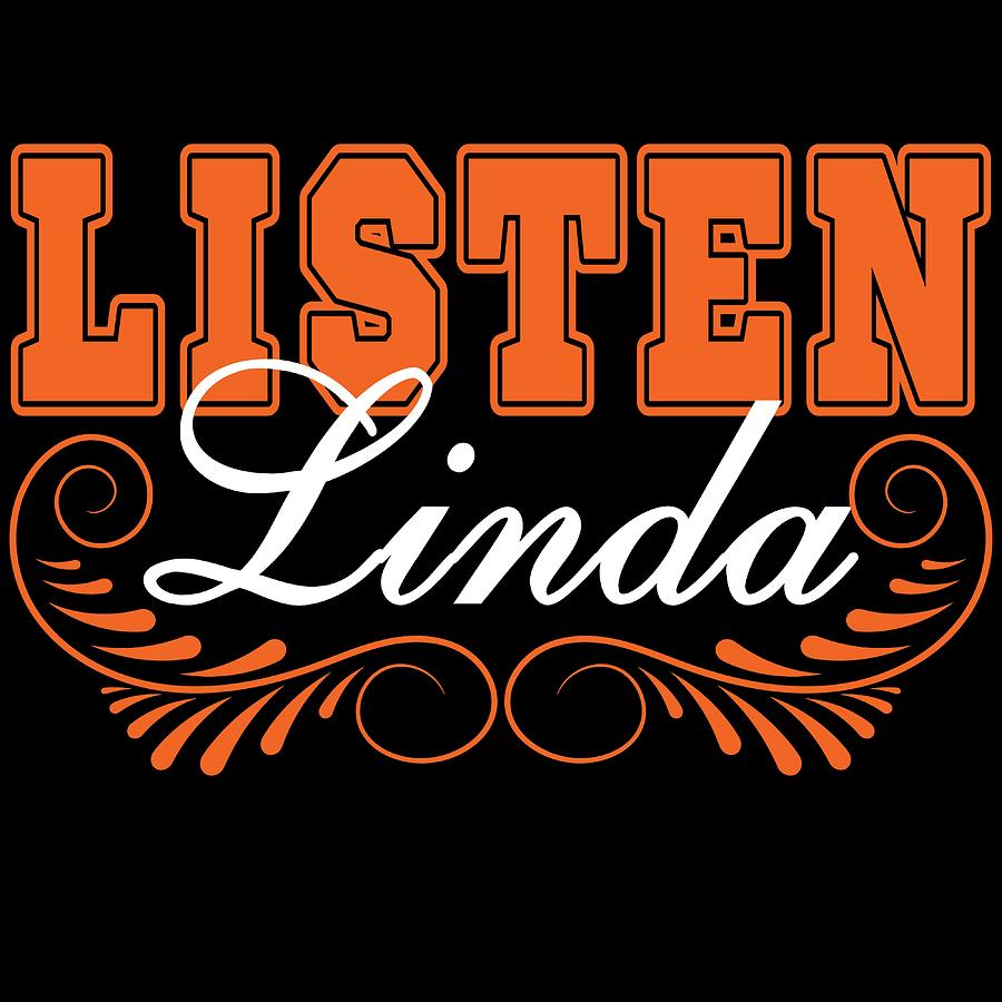 A Simple Basic Orange Tee Saying Listen Linda Listening Listener Ears