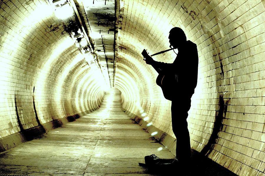 A Singer In Greenwich Tunnel Photograph by Pallab Seth