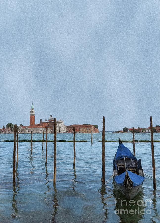 A Single Gondola Digital Art by Diana Rajala