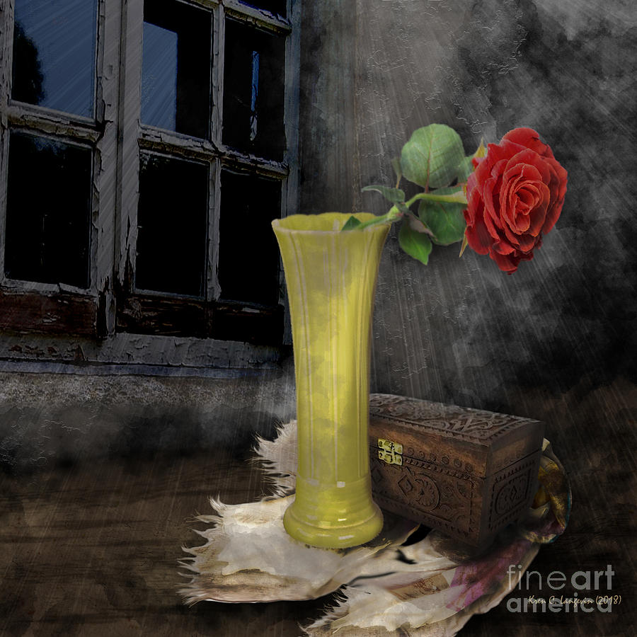 A Single Rose Digital Art By Karen Langevin