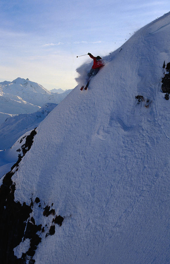 Skiing Photograph - A Skiier In Action Down The Mountain by Christian Aslund Skiing Photograph - A Skiier In Action Down The Mountain by Christian Aslund