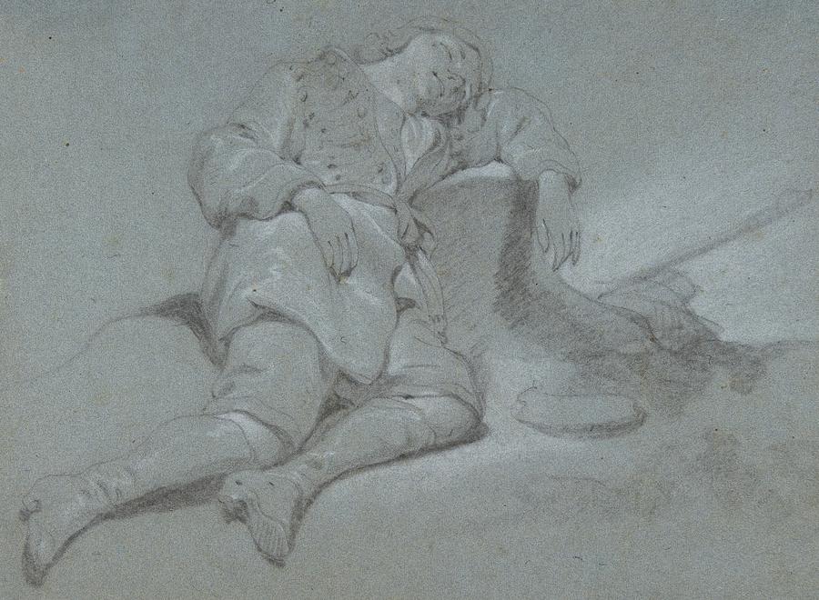 Boot Drawing - A Sleeping Shepherd Boy by Gerbrand Van Den Eeckhout