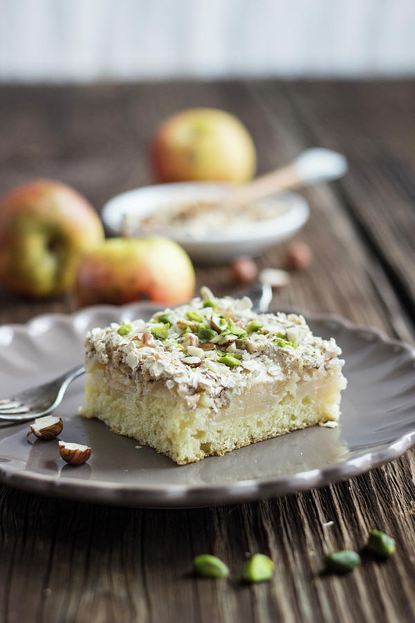 A Slice Of Apple Meringue Tray Bake Cake Photograph by Tamara Staab