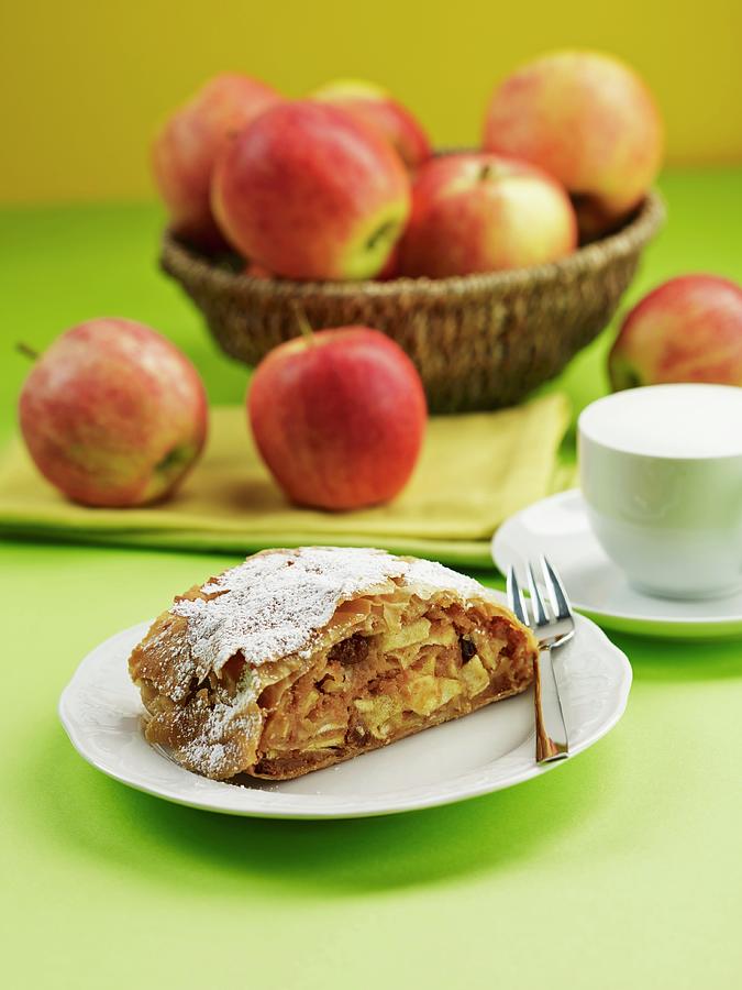 A Slice Of Apple Screwed With Icing Sugar austria Photograph by Herbert Lehmann