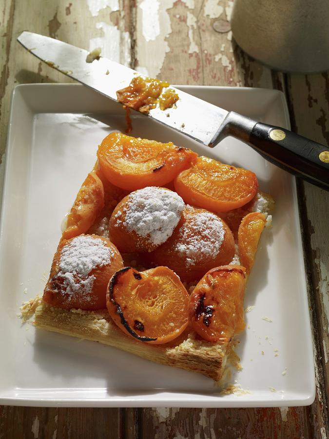 A Slice Of Apricot And Almond Tart On A Plate Photograph by Atkinson / Sue Dr.