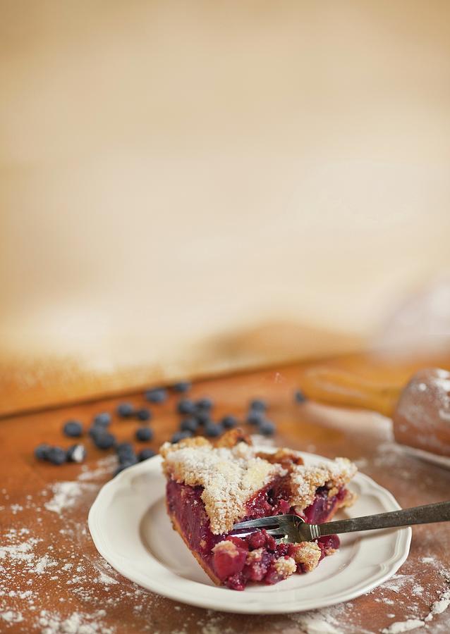 A Slice Of Berry Cake With Apple Photograph by Cindy Haigwood