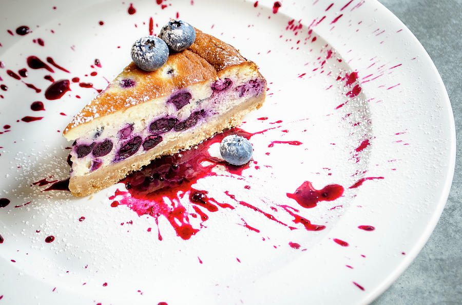 A Slice Of Blueberry Cheesecake Photograph by Giulia Verdinelli Photography