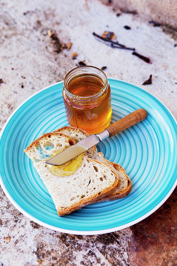 A Slice Of Bread And Honey Photograph by Nicolas Lemonnier