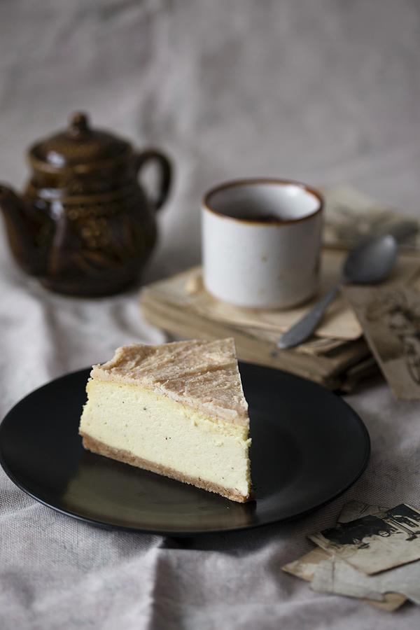 A Slice Of Brown Butter Cheesecake Photograph by Malgorzata Laniak