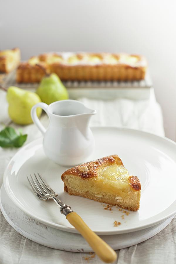A Slice Of Pear And Almond Tart Photograph by Magdalena Hendey