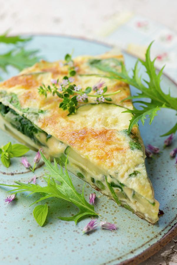 A Slice Of Potato Frittata With Herbs Photograph by Jonathan Short