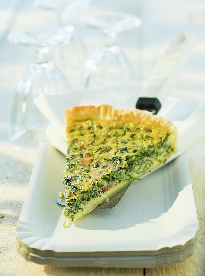A Slice Of Quiche With Ground Elder Photograph by Andreas Thumm